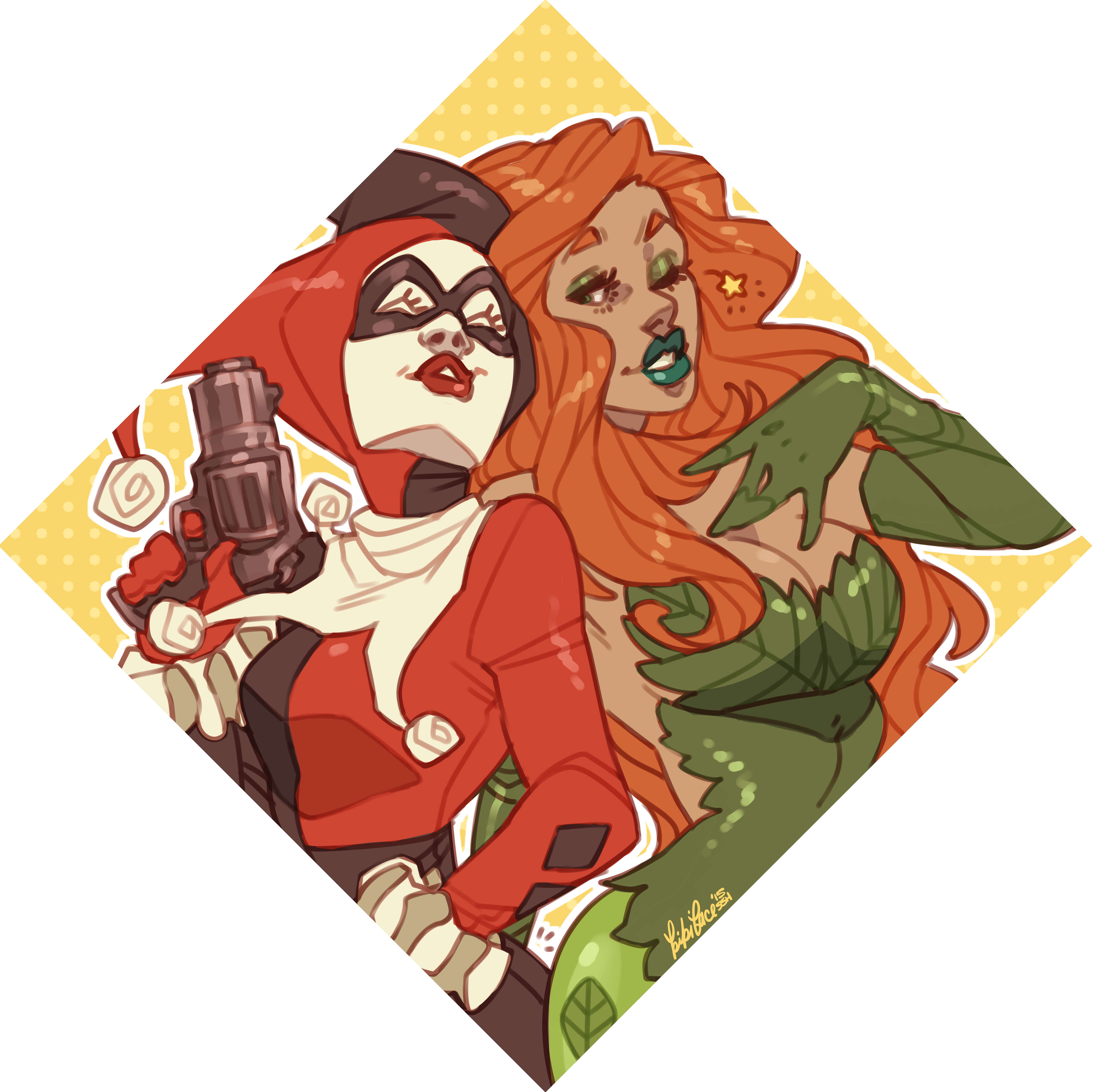 Image Of Harley & Poison Ivy - Cartoon (4665x4662), Png Download