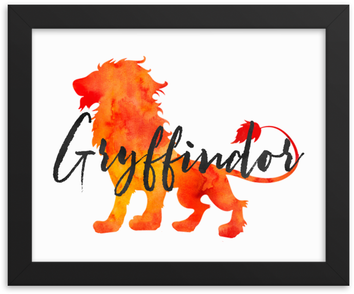 Gryffindor Hogwarts House Pride Art Print - Hogwarts Houses Art (1000x1000), Png Download