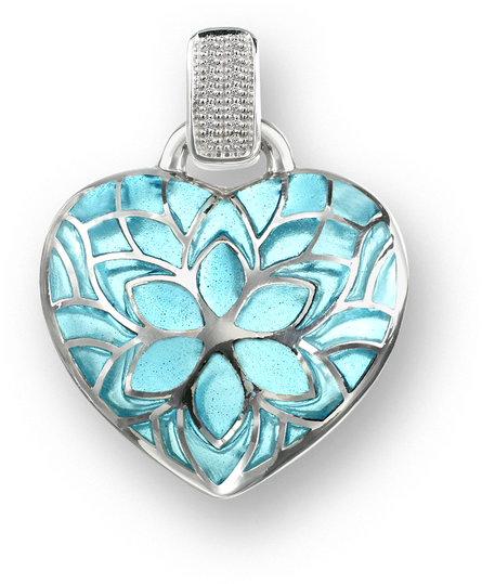 Nicole Barr Designs Sterling Silver Heart Choker Necklace-blue - Blue Heart Choker Necklace - Sterling Silver (800x800), Png Download
