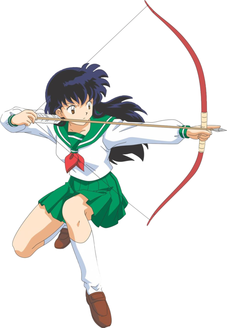 Kagome Inuyasha 1 - Kagome Higurashi Bow And Arrow (744x1074), Png Download