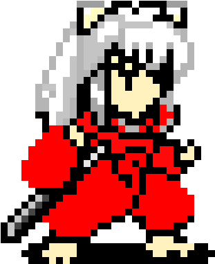 Inuyasha - Inuyasha Pixel Art Png (380x430), Png Download