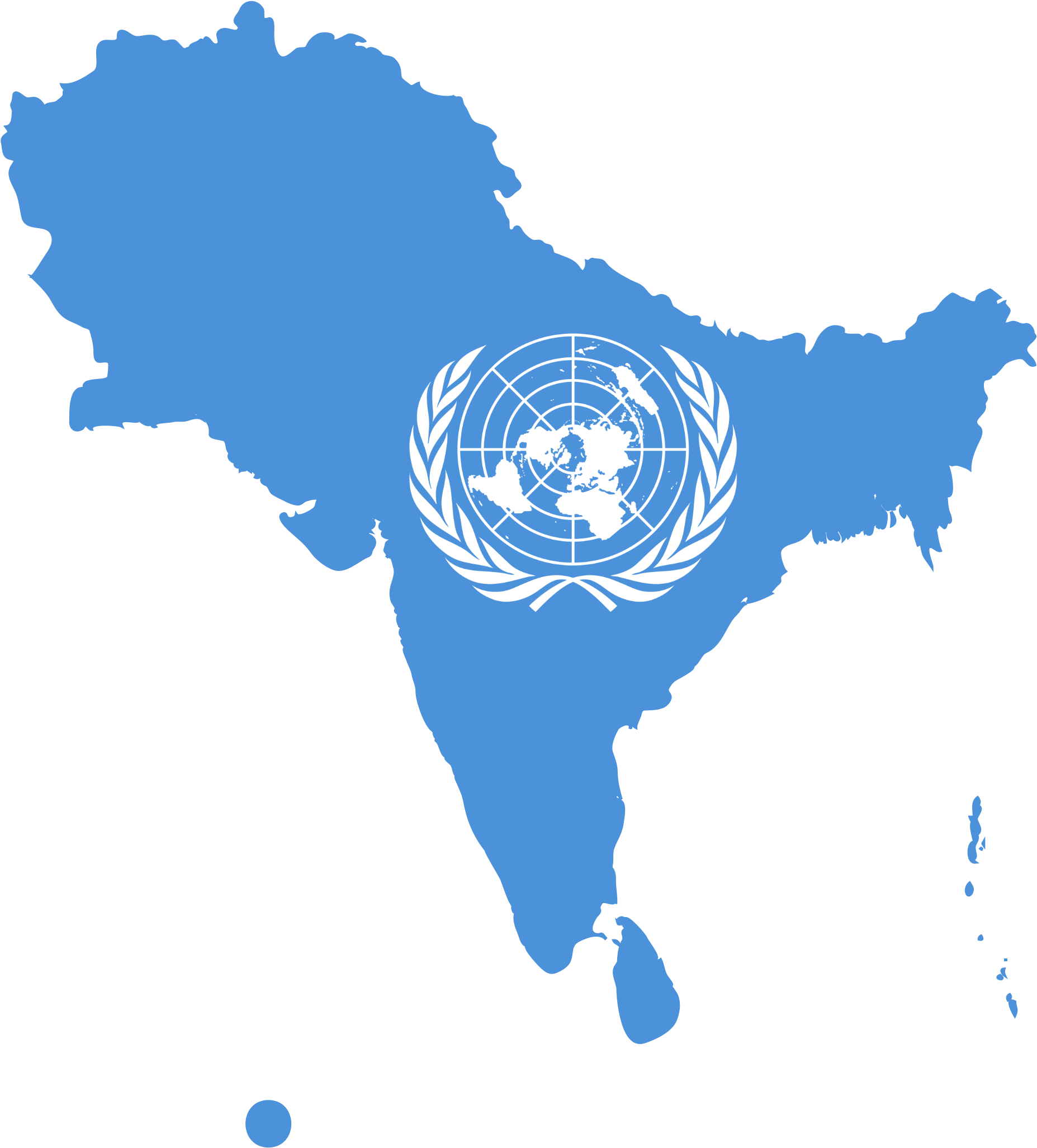 Flag Map Of South-west Asia - Seven Countries Of South Asia (2000x2161), Png Download