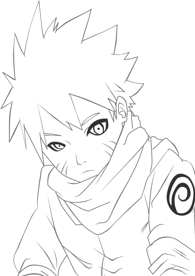 Naruto Line Art By Madnesssss On Deviantart - Line Art Anime Naruto (730x1010), Png Download