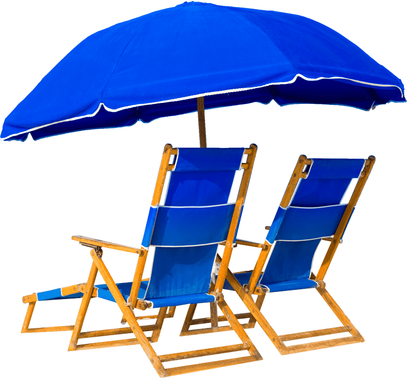 Beach Chairs And Beach Umbrella - Vacation Homes Of Hilton Head (800x742), Png Download