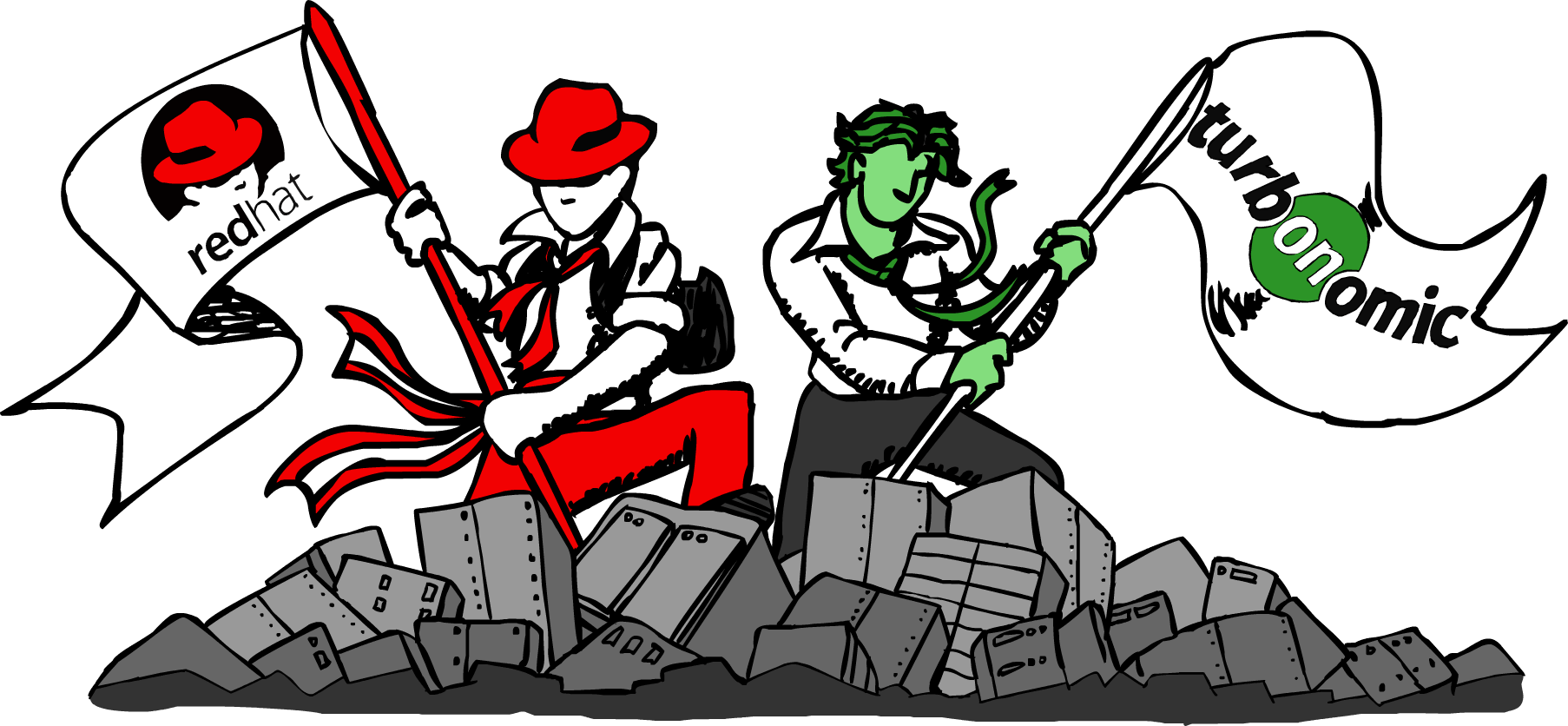 Red Hat And Turbonomic - Illustration (1806x836), Png Download