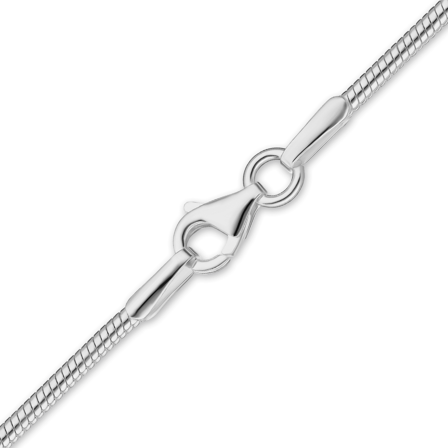 Finished Snake Finished Chain In Sterling Silver - Silver (1500x1500), Png Download