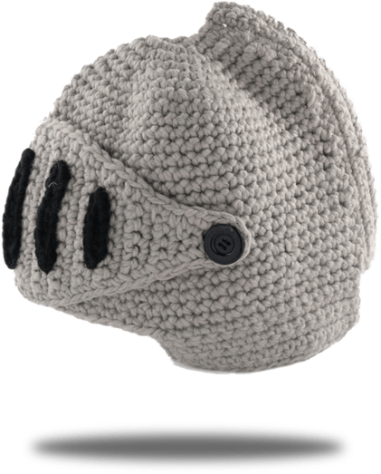 A Gray Beanie That Looks Like A Knight's Helmet - Hat (600x600), Png Download