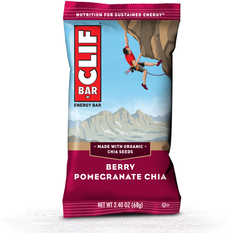 Berry Pomegranate Chia Packaging - Clif Bar Peanut Butter Chocolate (625x510), Png Download