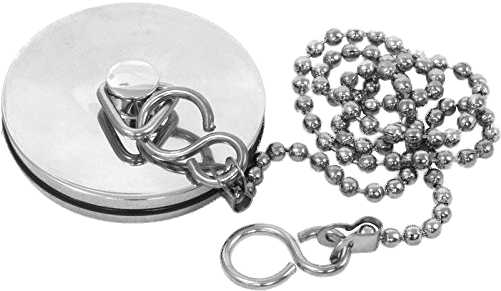 Metallic Sink Plug With Chain Png - Plug & Chain 1 1/2" Chrome (500x500), Png Download