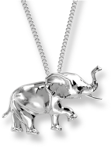 Sterling Silver Elephant Necklace -polished - Nicole Barr Elephant Necklace (350x350), Png Download