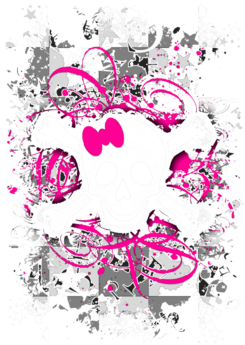 Splatter Girly Skull - Girly Skull Png (674x518), Png Download