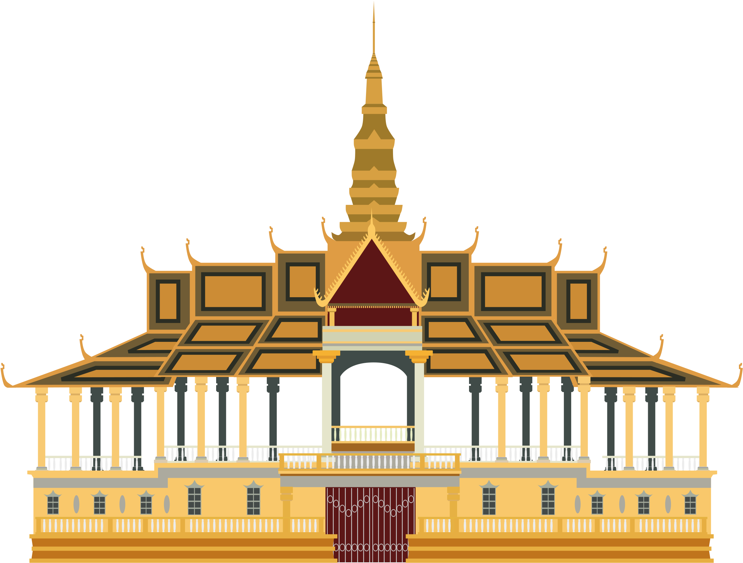 Palace Png Hd - Cambodia Royal Palace Png (2400x1827), Png Download
