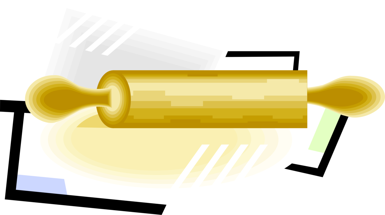 Vector Illustration Of Rolling Pin Rolls And Flattens - Illustration (1253x700), Png Download