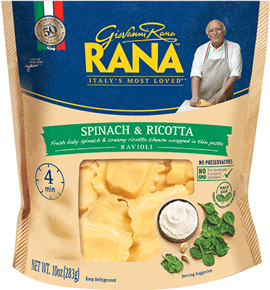 Spinach & Ricotta Ravioli - Rana Pasta (580x493), Png Download