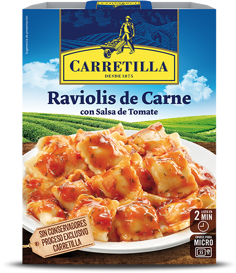 Meat Ravioli - Pollo Al Ajillo Carretilla (466x540), Png Download