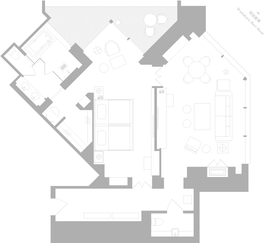 Palace Hotel Tokyo Palace Suite - Plan Palace Tokyo Hotel (940x853), Png Download