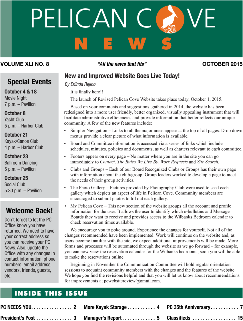 Pelican C N E W S Volume Xli No - Paper (960x1242), Png Download