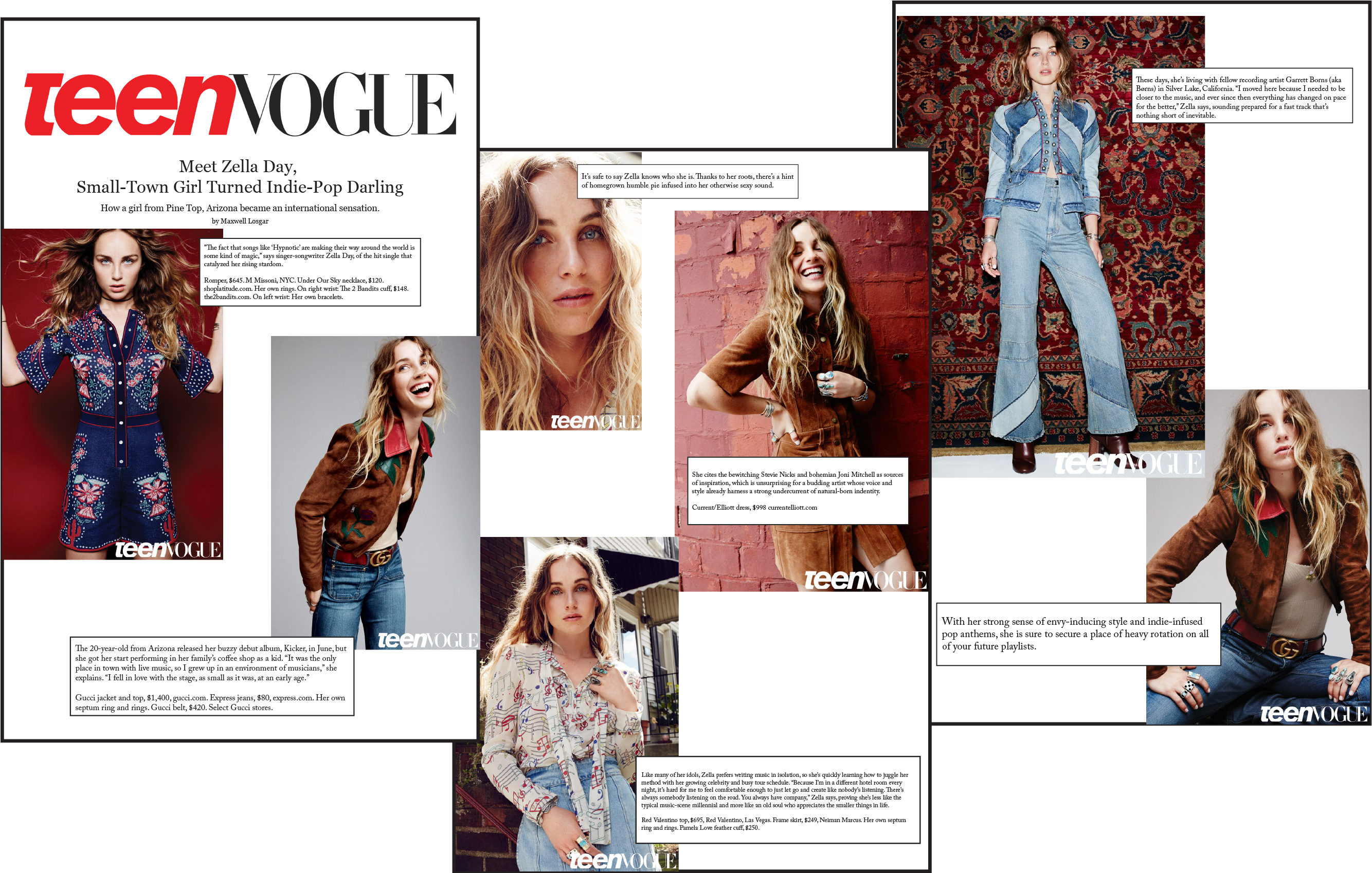 Teen Vogue - Zella Day - Pack Of 3 Teen Vogue Large Binder Clips 2" X 1" ~ Choose (2917x2084), Png Download