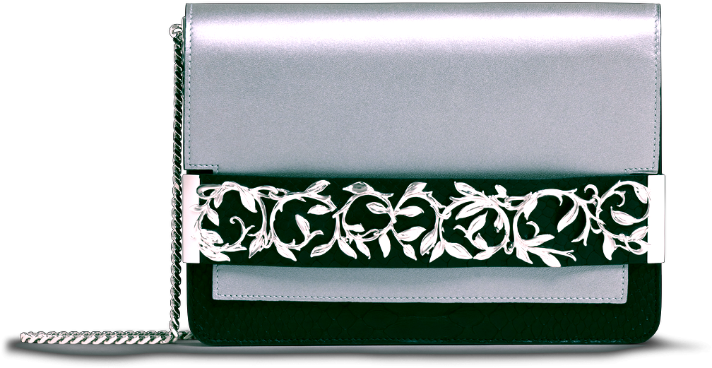 Picture - Ralph & Russo Snakeskin Eden Clutch, Grey (1100x683), Png Download