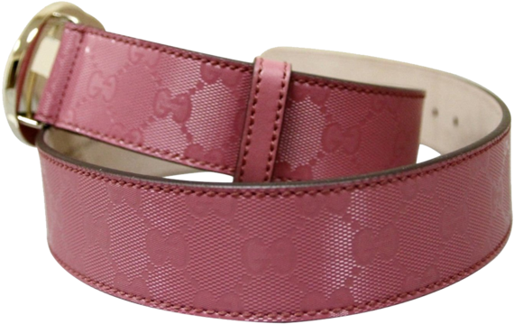 Gucci Women's Pink Gg Canvas Interlocking G Buckle - Belt (570x570), Png Download