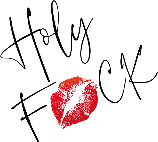 Holy Fuck Logo Tilted Transparent Background - Black Glitter Lips Wristlet Purse, Women's, Pale Blue (721x607), Png Download
