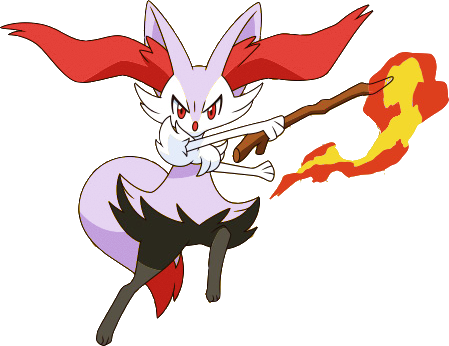Shiny Braixen Xy3 - Braixen Anime Png (449x346), Png Download