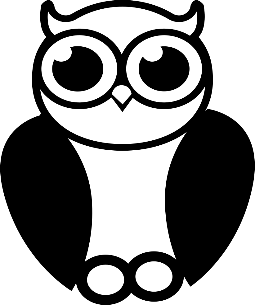Owl Sage Symbol Comments - Black And White Owl Png (822x980), Png Download