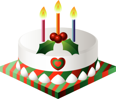 Christmas Cake Clipart (400x341), Png Download
