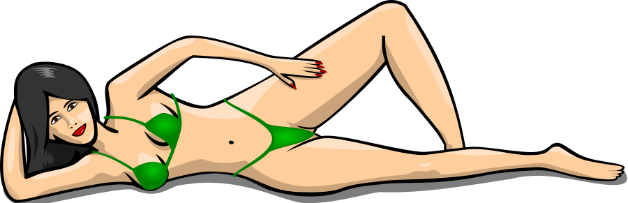 This Free Clipart Png Design Of Bikini Girl 2 (900x291), Png Download