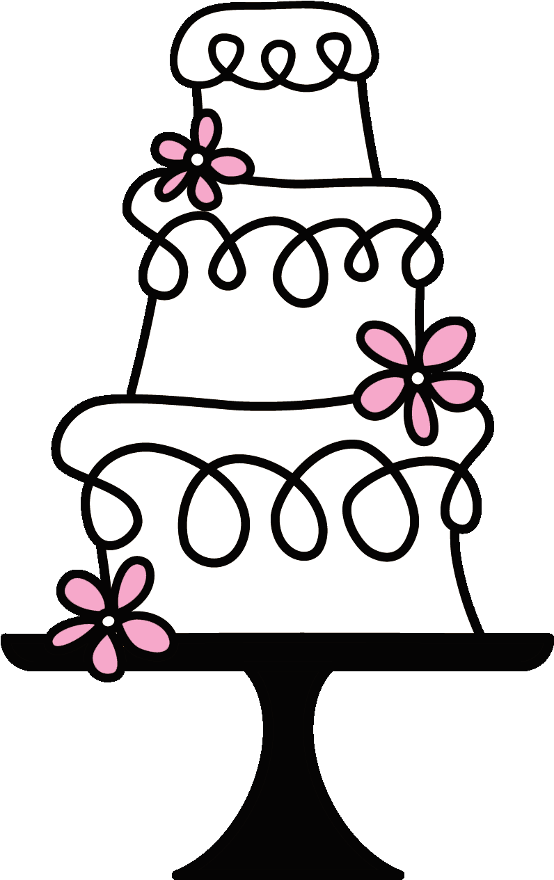 Wedding Cake Clipart Transparent - Vintage Cake Clip Art (795x1293), Png Download