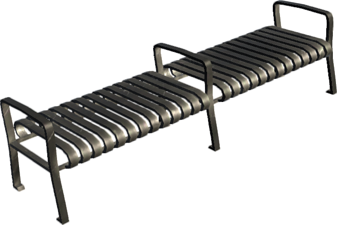 Metallic Park Bench - Tile (656x439), Png Download