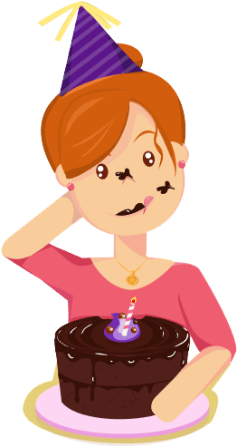 Mothers Day Clipart Cake - Girl Eat Cake Clipart (270x492), Png Download