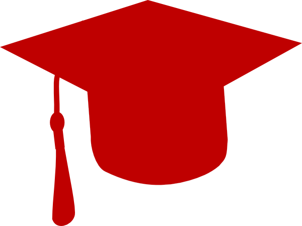 Grad Cap Clip Art - Red Graduation Hat Png (600x449), Png Download