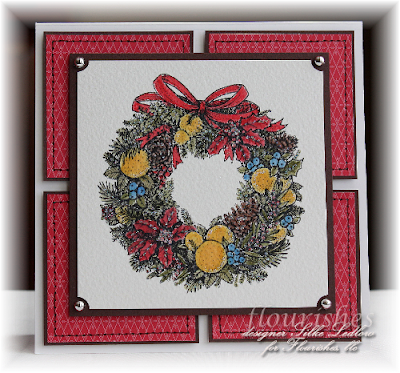 The Wreath Was Inked With Memento Black Onto European - Picture Frame (400x373), Png Download