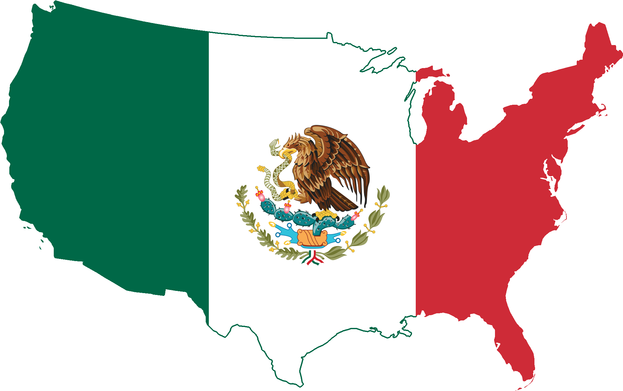 Mexican American Flag Png Clipart Free Stock - Moving To Different Places (2100x1400), Png Download