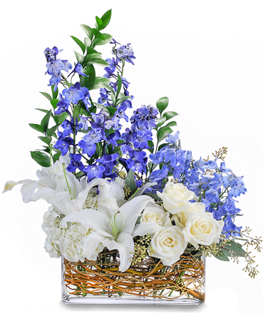 Majestic Blue - Flower Modern (368x460), Png Download