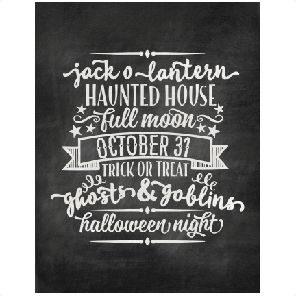 Halloween Night Chalkboard Word Art Svg Scrapbook Cut - Thanksgiving Chalkboard (432x432), Png Download