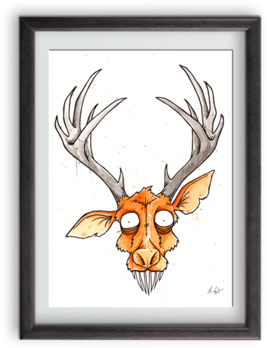 Forest Grump Art Print - Elk (600x600), Png Download