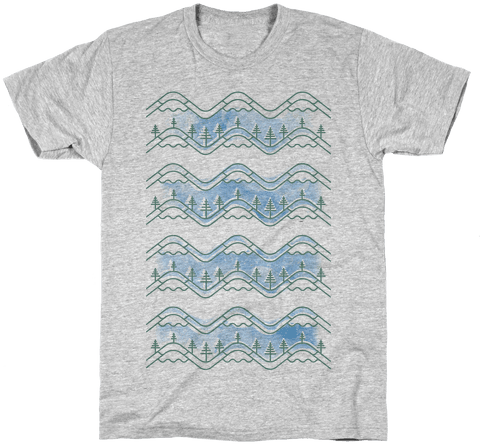 Watercolor Mountains Mens T-shirt - Bob Newby Superhero Shirt (484x484), Png Download