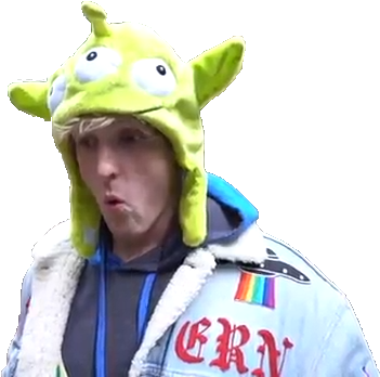 Top Youtuber Showcases Suicide - Logan Paul Alien Hat (641x361), Png Download