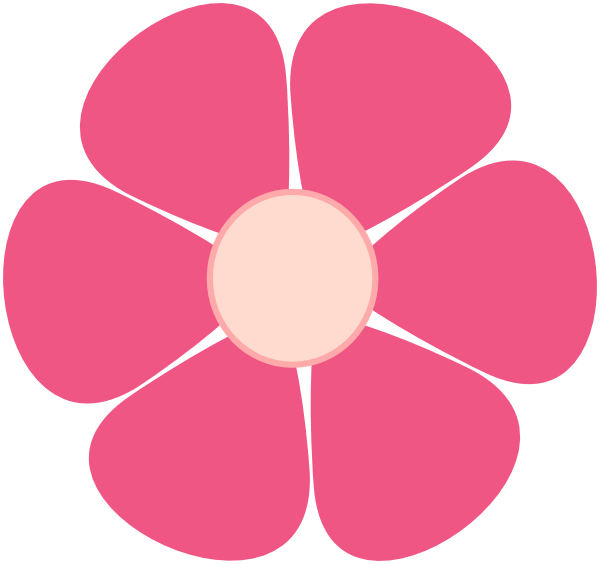 Pink Flower Svg Clip Arts 600 X 564 Px (600x564), Png Download