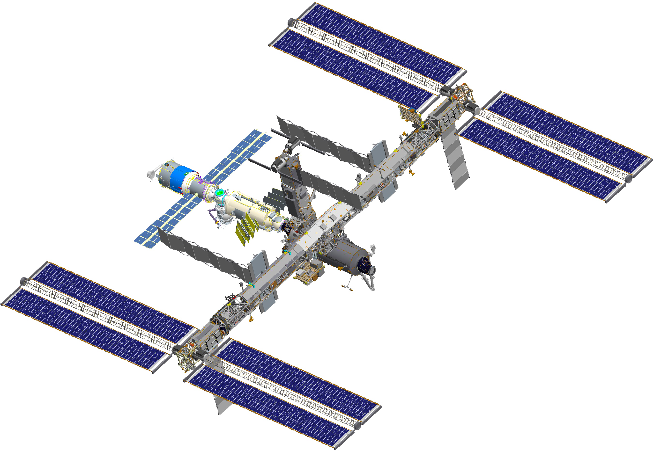 Iss After Sts-118 - International Space Station Png (2704x1866), Png Download