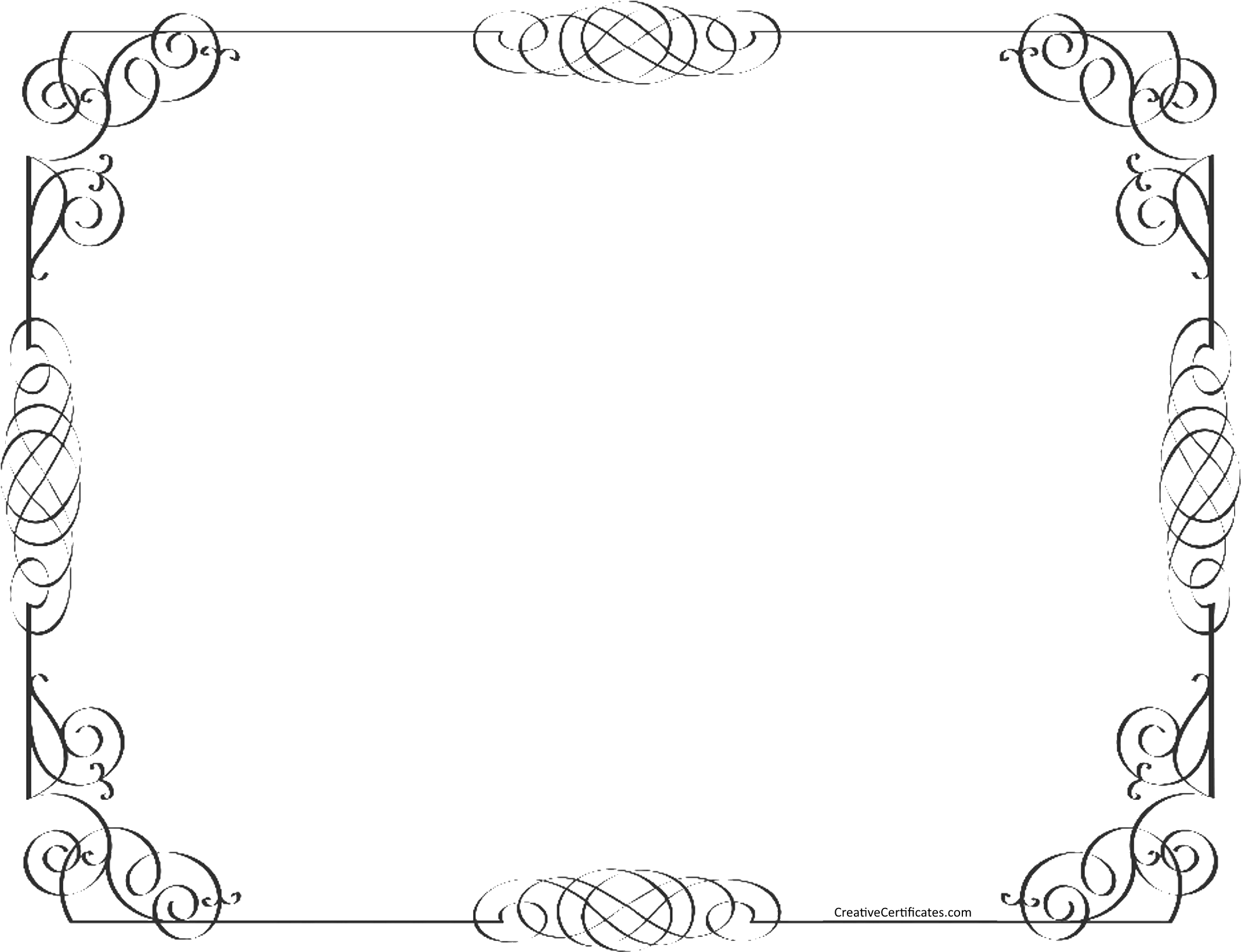 Black Border Desktop Backgrounds Clipart Freeuse Library - Black And White Certificate Border (2200x1700), Png Download