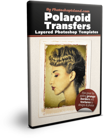 Grunge Frame Polaroid Transfer Layered Photoshop Templates - Polaroid Transfer Frames Photoshop (385x500), Png Download