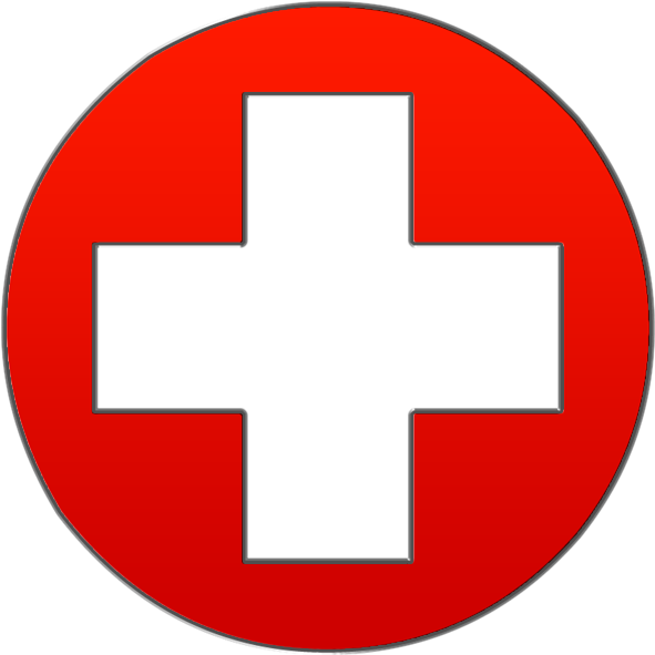 Red Cross Symbol Clipart Clip Transparent Library - Drapeau Suisse Rond (600x600), Png Download