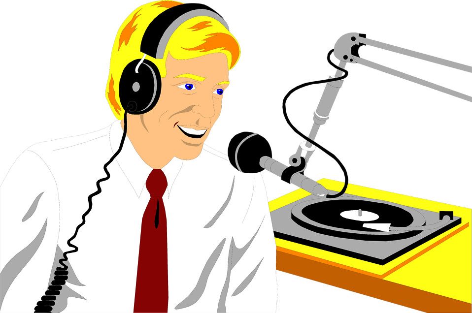 Svg Free Library Radio Host Clipart - Radio Jockey Clip Art Png (958x636), Png Download