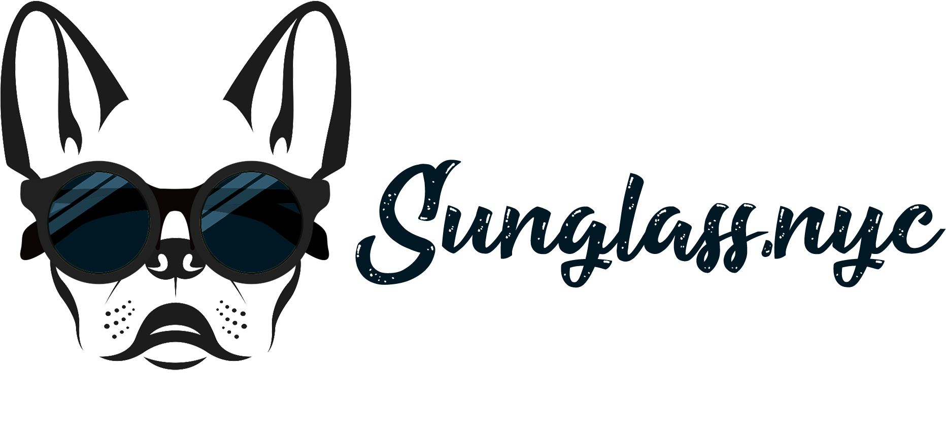 Sunglass - Nyc - French Bulldog Face Outline (2000x1000), Png Download