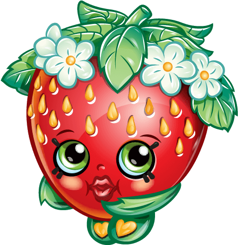 Shopkins Strawberry Png Graphic Free Stock - Shopkins Strawberry Kiss (576x495), Png Download