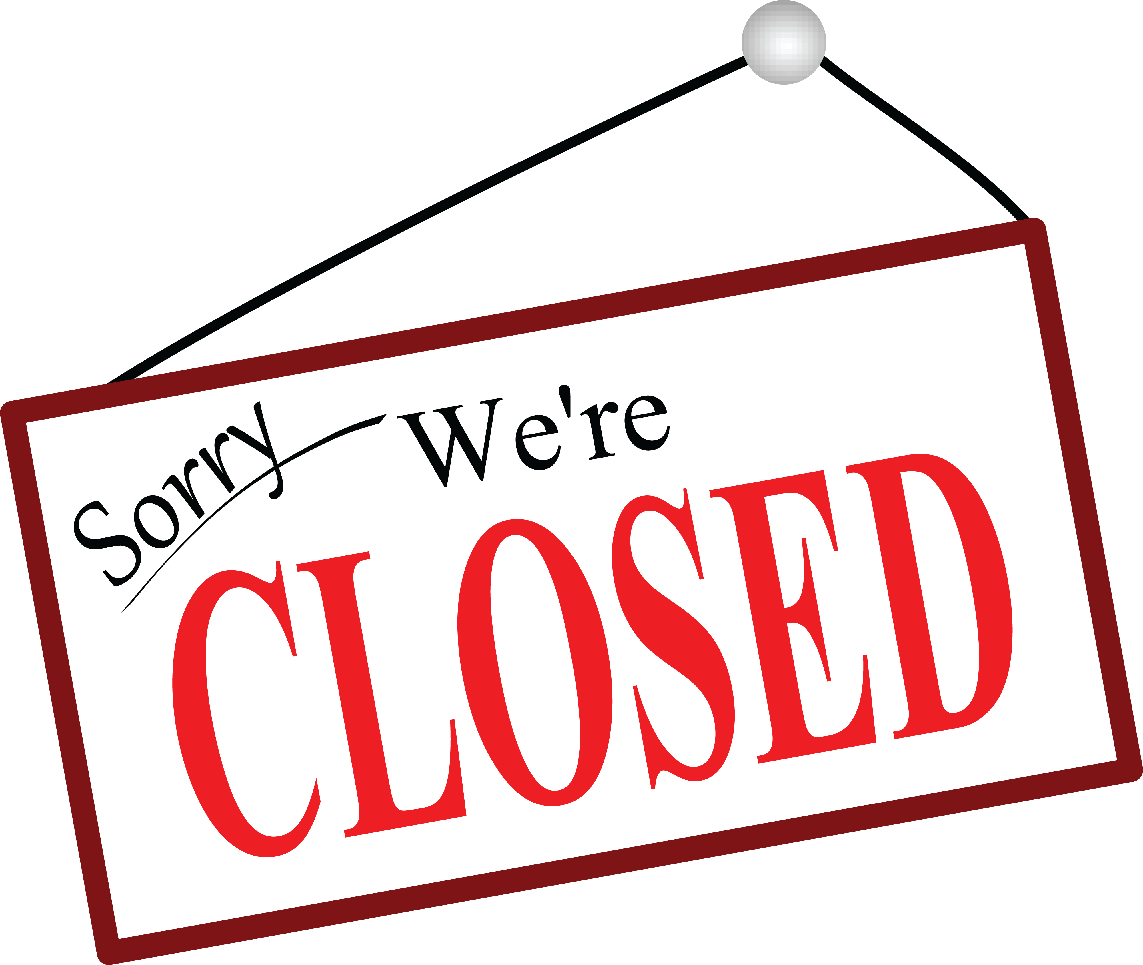 This Free Icons Png Design Of Sorry We're Closed Door (2400x2035), Png Download