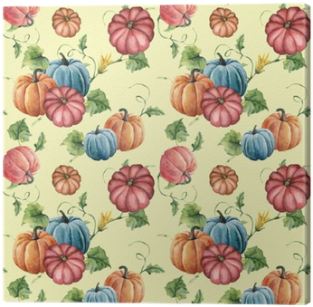 Watercolor Pumpkin Seamless Pattern - Watercolor Painting (400x400), Png Download